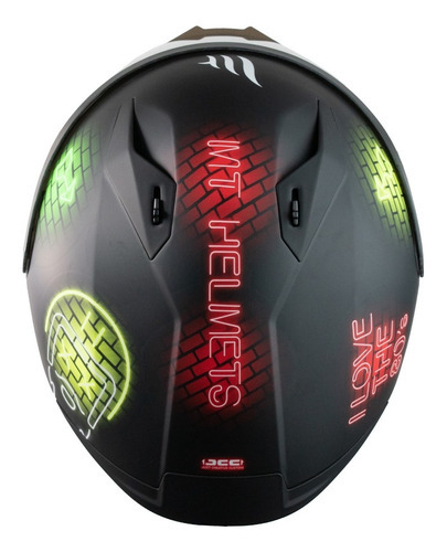 Casco Para Moto Mt Helmets Stinger Ff105b Neon A1 Negro Color Negro Tamaño Del Casco L (59-60cm