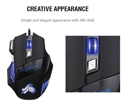 X3 Mouse Gamer Multicolor Led Ajustable 7 Botones