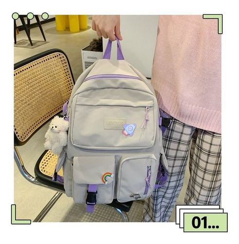 Mochila De Estudiante Impermeable Linda Informal Coreana