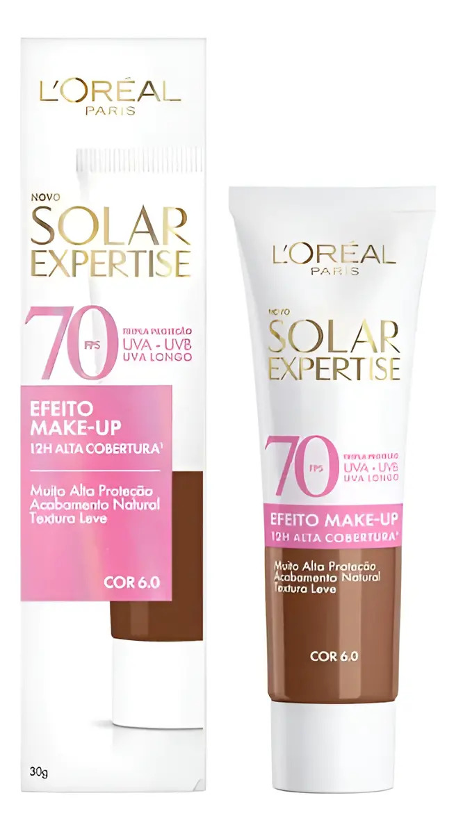 Protetor Solar Facial com Cor FPS 70 Alta Cobertura L'Oréal Paris Solar Expertise Efeito Make Up 30g