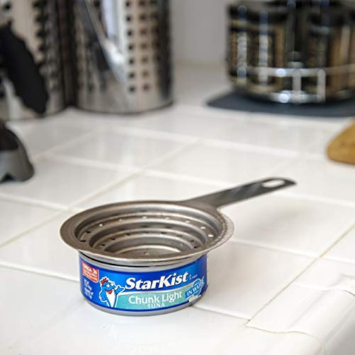 Colador De Latas De Acero Inoxidable Con Mango Plateado