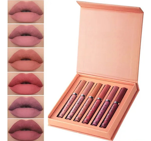 1 Kit De Cosméticos De Lápiz Labial De Larga Duración Matte