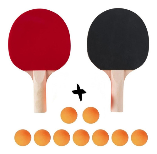 Juego Mesa 2 Paletas Raquetas Tenis Ping Pong + 9 Pelotas