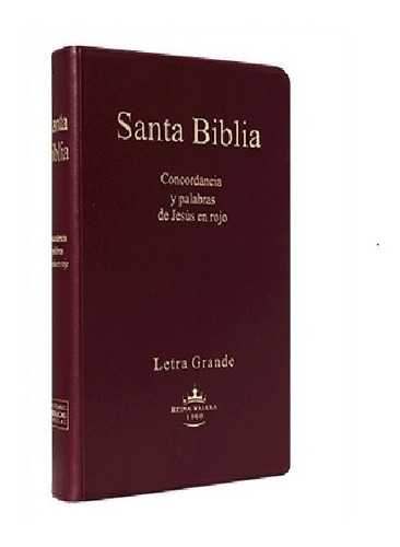 Biblia Rvr1960 Letra Grande Pasta Vinil Color Vino