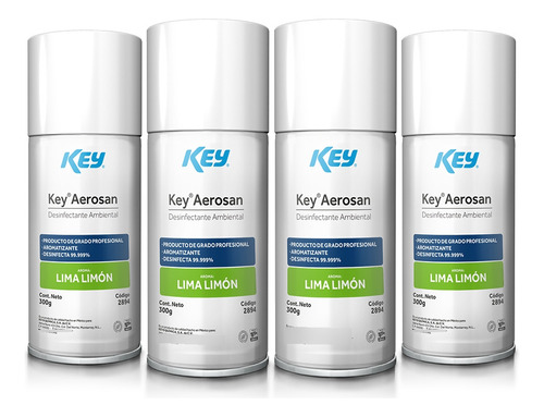 Desinfectante Ambiental En Aerosol Aerosan 4 Pack Aromas