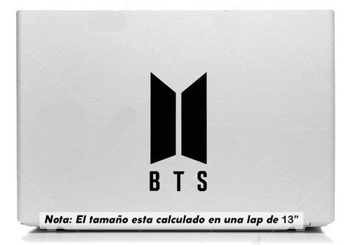 Vinil Sticker Laptop 15cm Bts Logo Negro 37b