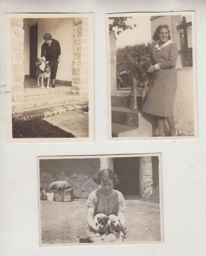 Fotografias Instantaneas Vintage Mujeres Con Perros Uruguay