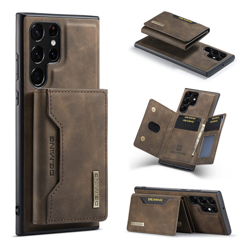 Funda Cartera Para Galaxy S23 Ultra Coffee Piel