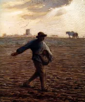 Comprar O Semeador Lavoura Trabalhador De Millet Em Tela 51cm X 42cm