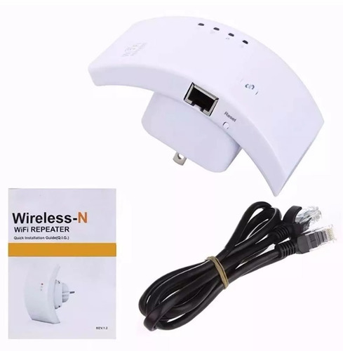 Repetidor De Sinal Wifi Cabo Extensor Wireless Rede Internet Cor Branco