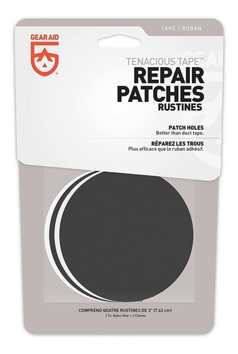 Imagen 1 de 7 de Parches De Reparación Gear Aid (pack X 4 Transparente/negro)