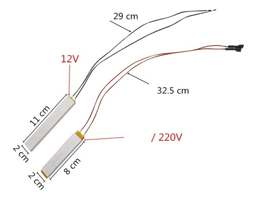 Imagen 8 de 10 de Resistencia Para Incubadora 220v O 12v Calentador Ptc
