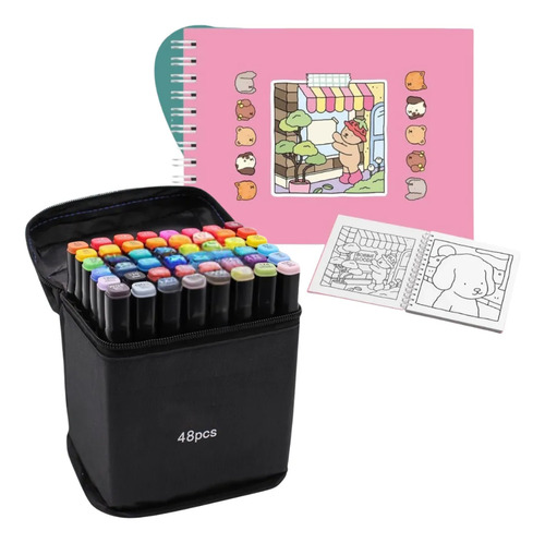 Kit De Libros Para Colorear Con 48 Bolígrafos