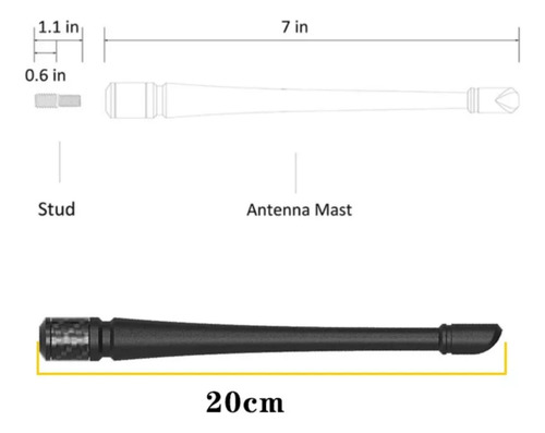 Antena 7 Jeep Wrangler Jk Jl Rubicon Sahara 2007-22 Factura