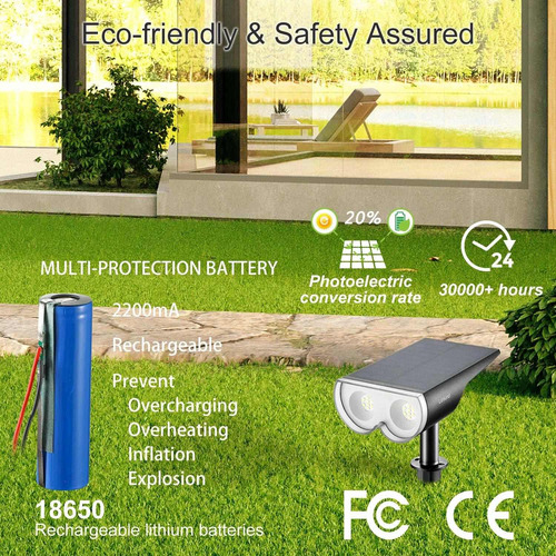 Focos Solares De Paisaje De 16 Led, Luces De Punto De L...