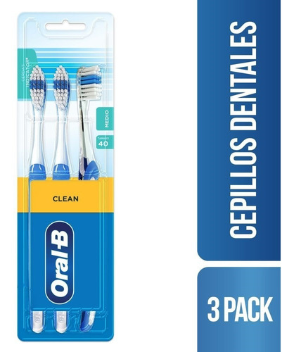 Oral B Cepillos Dentales Clean Indicator Medio (3 Unidades)