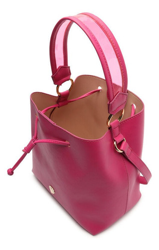 Imagem 4 de 6 de Bolsa Feminina Bucket Tiracolo Rosa - My Shoes