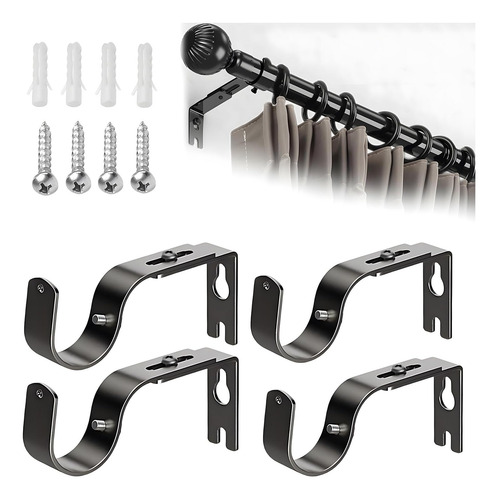 Soporte De Cortineros De Pared Juego De 4 Piezas Resistentes