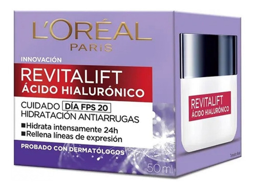 Imagen 2 de 2 de Crema Día L´oréal Paris Revitalift Ácido Hialurónico X50ml