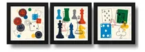 Comprar Set 3 Cuadros Juegos Ajedrez Casino Poker Salon Decoracion
