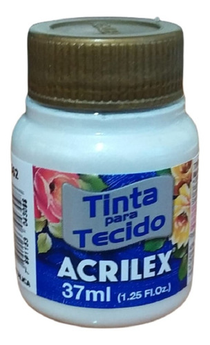 Tinta Tecido Metálica - Branco Metálico-562- Acrilex - 37 Ml