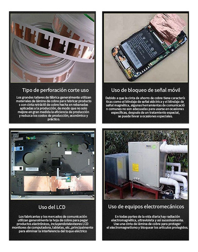 0 Cinta De Cobre Con Adhesivo Conductivo De Doble