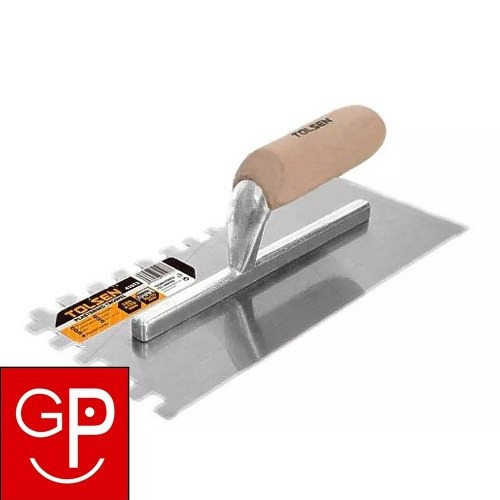 Imagen 2 de 5 de Llana Dentada Mango De Madera 280x120mm Tolsen 41013 G P