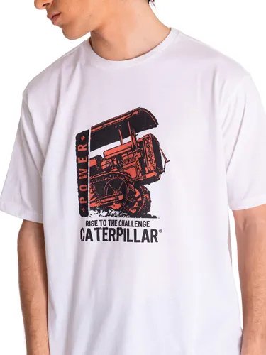 Polera Manga Corta Hombre Hs Traditi Graph11 Blanco Cat