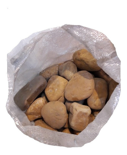 Piedra Decorativa De Río Ocre Mediana (4 A 7 Cms) X 5 Kilos