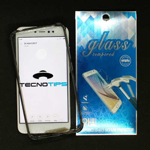 Imagen 2 de 2 de Funda Puntas Reforzadas+ Vidrio Templado Xiaomi Redmi Note 4