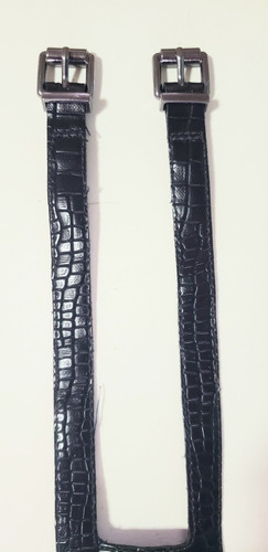 Pulseiras Braceletes De Couro Preto Duas Tiras