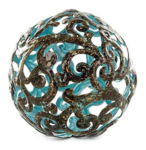 Esfera Decorativa De Metal Fancy Azul Everydecor