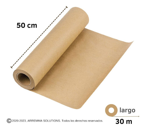 Papel Kraft Rollo 50cm Ancho X 30m 120 Gr Embalaje