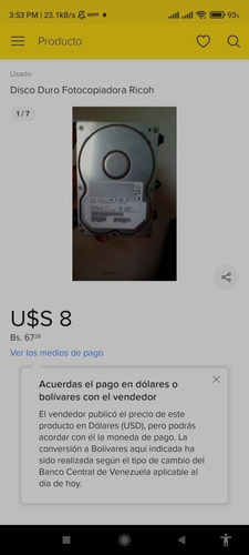 Imagen 5 de 5 de Disco Duro Fotocopiadora Ricoh