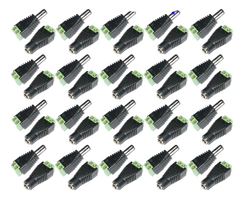 Kit Paquete 20 Plugs Folksafe Corriente Macho/hembra Cctv