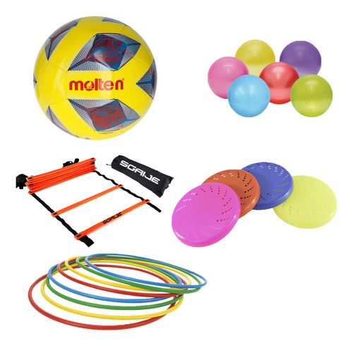 Kit 2 Balones + 2 Escaleras + Aros + Pelotas + Freesbes