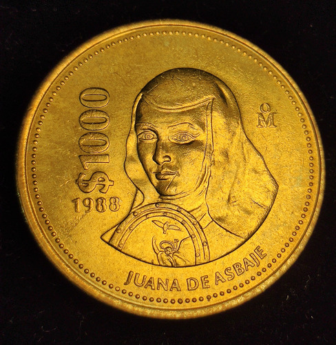 Moneda 1000, Mil Pesos Sor Juana Excelente Condición 