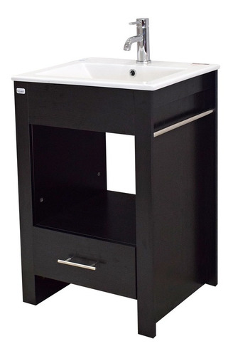 Mueble Baño Bacha Deco Vanity Blanco Negro Cerámicas Castro