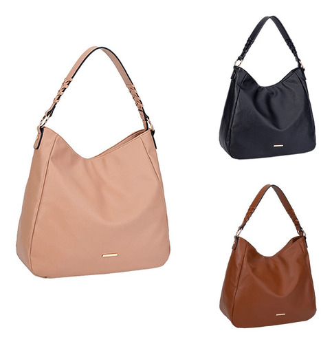 Bolsa Feminina Hobo Grande Sacola Luxo Casual Alice Palucci Cor Taupe