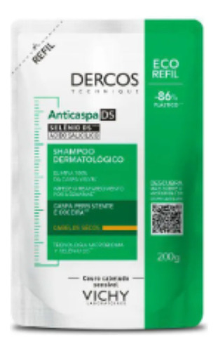 Refil Shampoo Anticaspa Ds Vichy Dercos Dry Cab Secos 200g