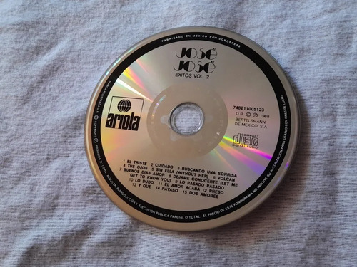 Cd Jose Jose Exitos Vol. 2 (Usado)