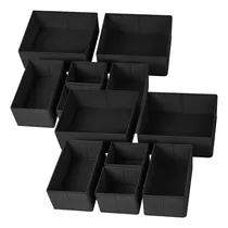 Comprar Organizadores De Ropa Interior Paquete De 12 De Tela Negro