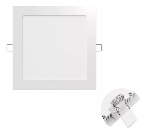 Imagen 2 de 5 de Panel Plafon Led 24w Fria Embutir Cuadrado Interior