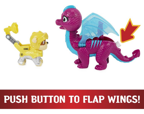 Figura Cachorros Caballeros Rubble Dragon Blizzie Paw Patrol