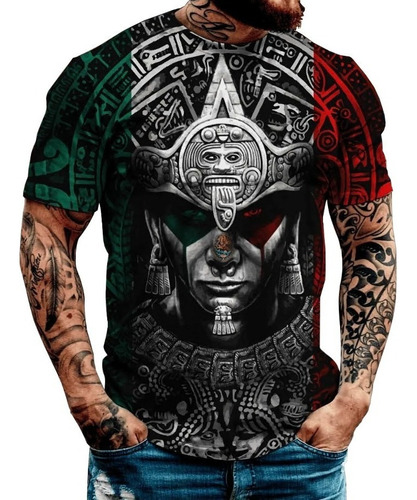 Playeras De Tatuaje De Guerrero Azteca Con Estampado 3d