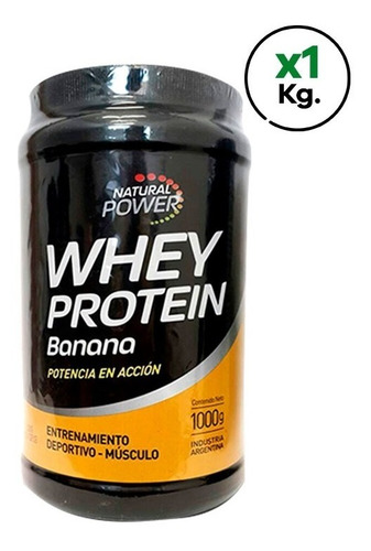 Imagen 1 de 2 de Suplemento En Polvo Whey Protein 80% Sabor Banana 1 Kg