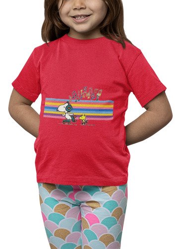 Polera Niña Snoopy Charlie Brown Musica Estampado Algodon