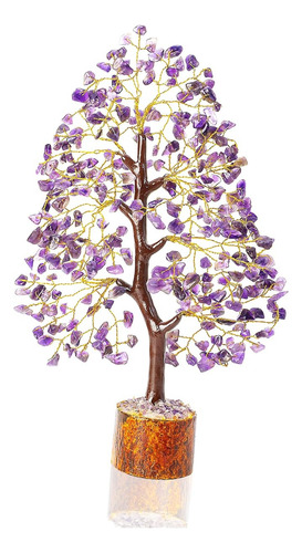Figura Con Estilo Arbol De Vida De Cristal Estilo Amatista Bg Amethyst (golden Wire)
