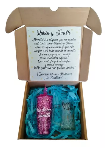 Caja Regalo Propuesta Padrinos Bautizo Regalo Personalizado