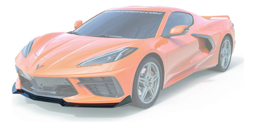 Divisor Frontal Estilo Corvette 5vm Flash Carbono Pintado